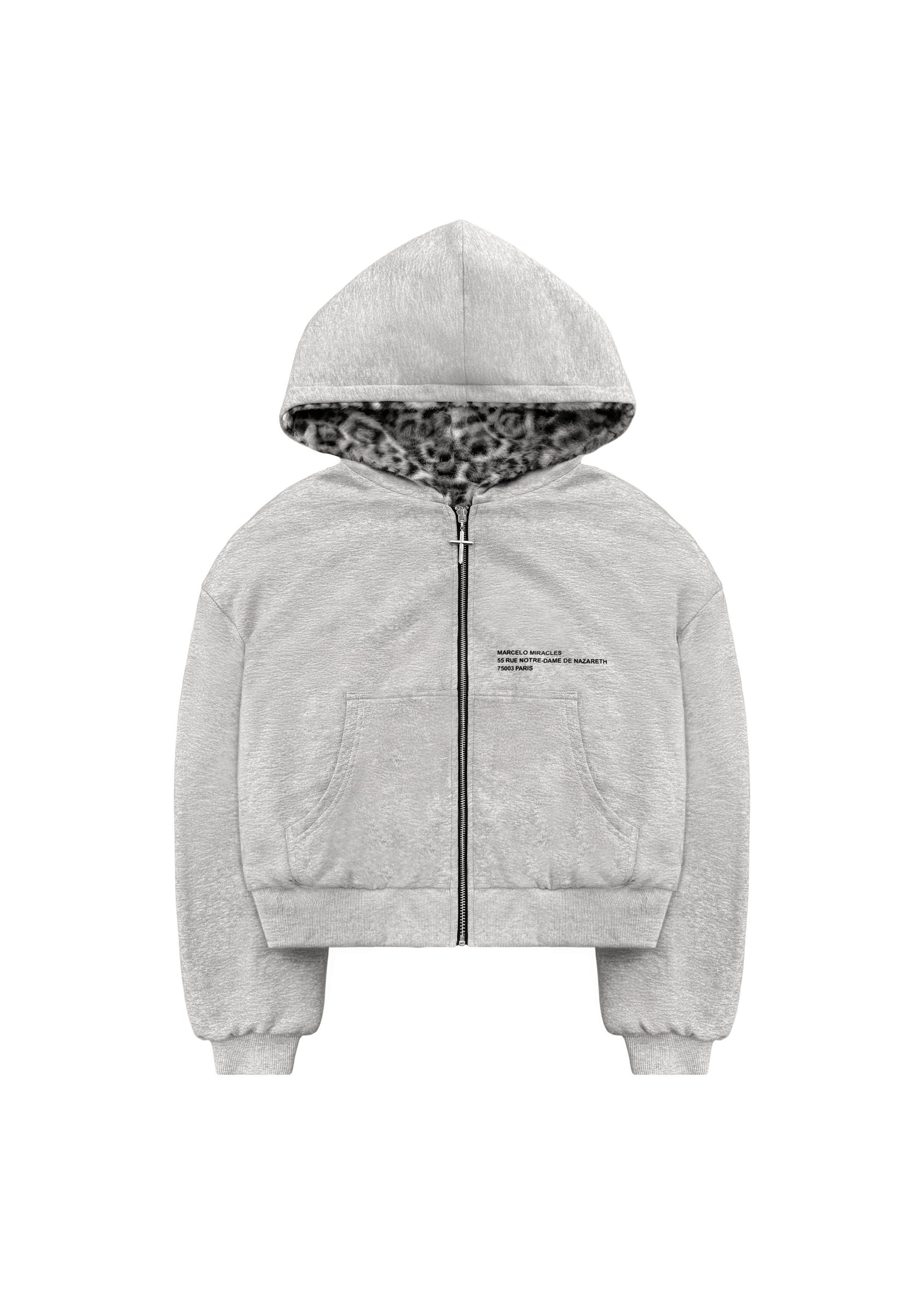 GREY/LEOPARD ZIPPER