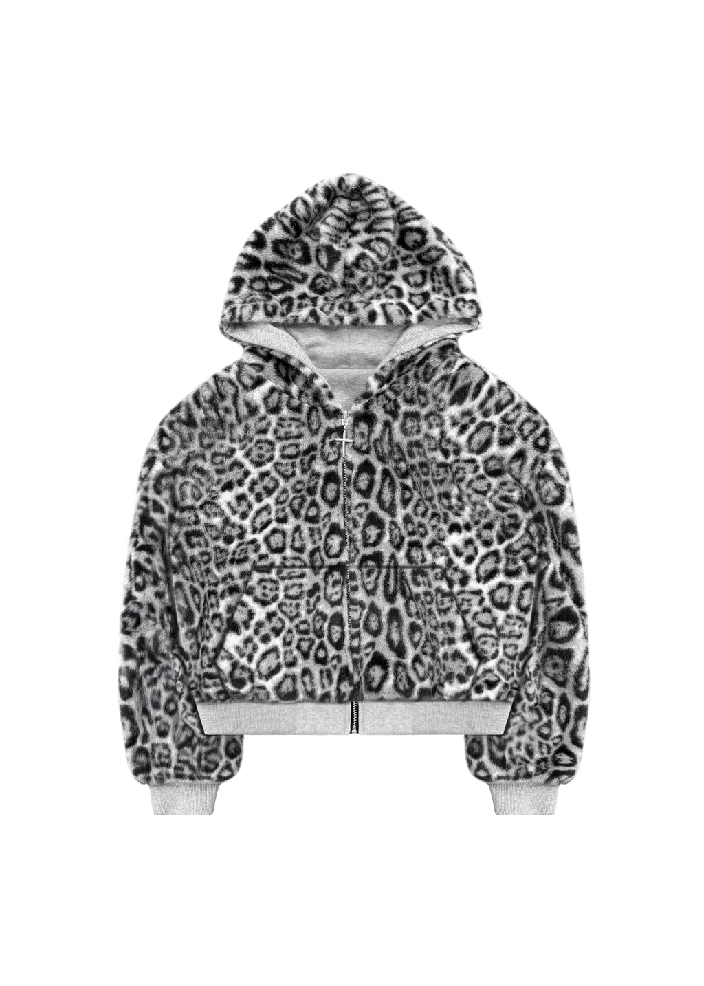 GREY/LEOPARD ZIPPER